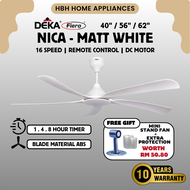 【FIERO NICA】Fiero NICA 5 Blades DC Motor Ceiling Fan with 16 Speeds + RF Remote Control - Matt Black