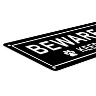 Beware of Dog Sign Aluminum Keep Gate Closed Sign for Fence or Gate Aluminum Metal Sign Reflective F