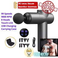 New LCD Massage gun Light Weight 9800rpm 8 heads 99 speed USB charger Tissue Muscle Body Relaxation 