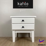 TERA Solid Wood Bedside Table / Side Table / 2 Drawers Nightstand / Bedroom Furniture / DESIGN . QUA
