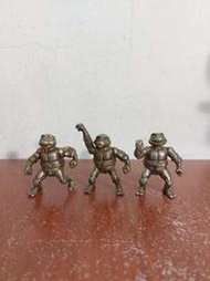 早期 台灣製 合金 忍者龜 Ninja Turtles TMNT 藍天使 紅豆冰 柳丁花 公仔 3隻