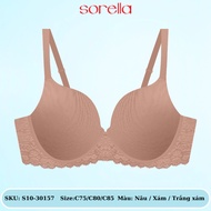 Women's bra S10-30157 has underwire, thin foam, slanted cups