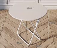 可折疊桌簡易木圓桌(純白色)(尺寸:高70CM,寬70CM)