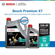 Bosch Premium X7 5W40 API SN Fully Synthetic Engine Oil  Minyak Hitam Enjin Kereta (4L/1L)