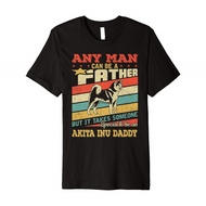 Akita Inu Daddy Father Day Vintage Retro Gift Shirt