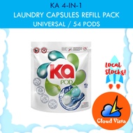 Ka 4in1 Antibacterial Laundry Capsule Refill Pack Detergent 54 Capsules - Universal