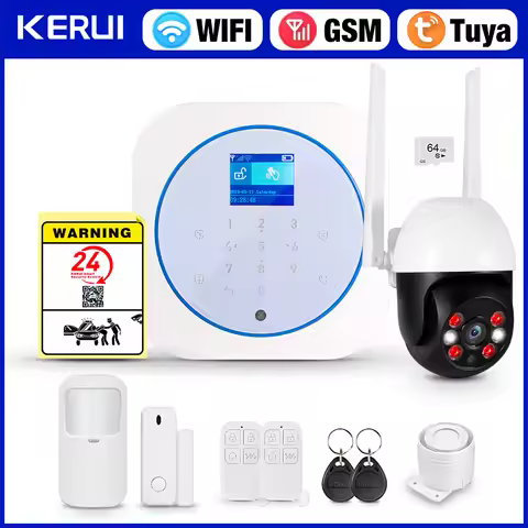 KERUI Wireless Home Alarm System, GSM WiFi Security Alarm System with Motion Sensor, Works with Alex