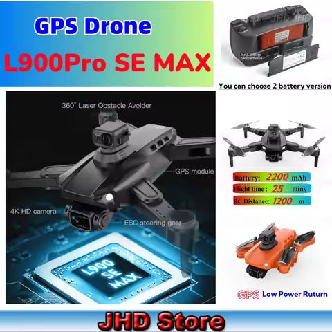 JHD LYZRC L900 PRO SE GPS Drone 4K Professional HD Dual Camera Dron Brushless Motor 5G WIFI FPV Fold