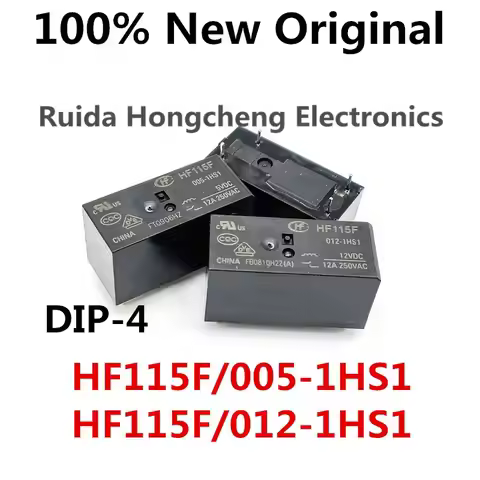 5-10PCS/Lot HF115F-005-1HS1 、HF115F-012-1HS1 、HF115F-024-1HS1 New Power Relay HF115F/012-1HS1、HF115F
