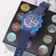 {Miracle Watch Store} Tali Jam Tangan Karet อินเตอร์เฟซแบบโค้ง20มม. สำหรับ Omega MoonSwatch และนาฬิกาดำน้ำ Seiko อุปกรณ์สายรัดนาฬิกากีฬาแฟชั่นสำหรับผู้หญิงผู้ชาย
