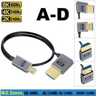 8K @ 60Hz 4K @ 240Hz Coaxial Thin Line HDMI Version 2.1 Micro HDMI HD Audio Video Cable Suitable for