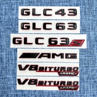 Black and red Mercedes-Benz GLC rear emblem GLC43 GLC63 GLC63S V8BITURBO letter emblem sticker exter