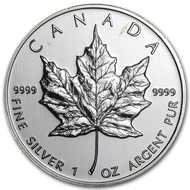 1999 Canadian Maple Leaf 1 oz .9999 Silver Coin 1oz