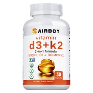 Thực phẩm bổ sung Vitamin D3 + K2 D3 5000 IU và K2 100 mcg dành cho người ăn chay Hỗ trợ sức khỏe xư