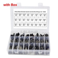 24Values 500pcs Through Hole Aluminum Electrolytic Capacitor Assorted kit set with Box 0.1uF 0.22uF