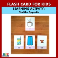 Antonyms 40pcs Flash Card for Kids English Flash Card Educational Card Speech Delay Speech Therapy
