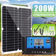 【In stock】200W Solar Panel Kit Complete 12V Solar Plate 60A Controller Cell Battery Charger Dual USB