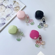 ins Tulip Flower Chain Case for Baseus WM01 Cover with Keychain Bluetooth Earphone Protect Cover Sof