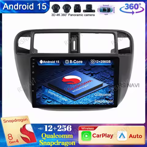 Car Radio Android 14 For Honda Civic (EJ/EK/EM) 1995 - 2001 Navigation Qualcomm DSP QLED Wireless 9/