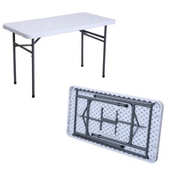 [特價]【頂堅】寬122公分(4尺寬)平面式塑鋼折疊桌/露營餐桌/會議摺疊桌象牙白色