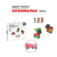 56 Pcs Baby Building Block PREMIUM QUALITY Soft Safe Chewable Baby Educational Toys Kids Educational