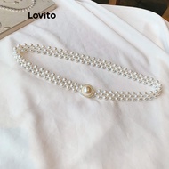 Lovito Elegant Plain Tightness Belt for Women LFA11759 Lovito Sabuk Ketat Polos Elegan untuk Wanita
