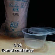 EC C16 PP Round Container ( 50pcs+-) 16oz (450ml) / Bekas bubur  bulat C16 /Disposable Plastic Food 
