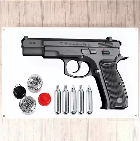 Air Pistol Full Metal CO2 Blowback Ceská Zbrojovka75 (CZ-75 Pistol）Armas 4.5mm 0.177 BBS W/14mm CCW 