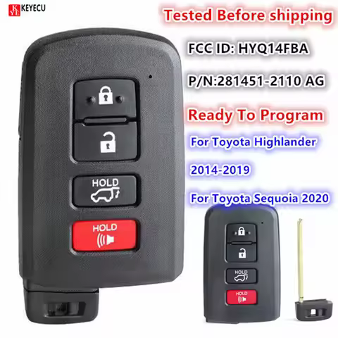 For Toyota Highlander Limited Kluger HYQ14FBA 2110 Keyless Smart Remote Car Key Fob 312 / 314MHz P1=