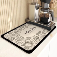 MND Table Mat 30x40cm or 40x50cm - Minimalist Design 4mm Soft Diatomite Table Mat Dish Drying Mat For Kitchen Counter /Coasters/Anti-Slip Mat