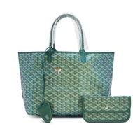 Goyard Pearly Green Goyardine Canvas and Chevroches Calfskin Saint Louis PM Tote, 2024