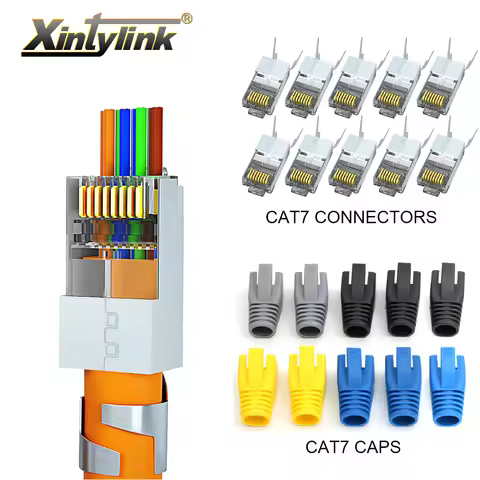 CAT7 rj45 connector 10Gbps 50U CAT6A ethernet cable plug network SFTP FTP full shielded lan jack pas
