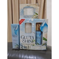 D'Herbs gluta shine gluta rice soap gluta shine essence  set 2in1 gluta shine