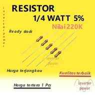 R Resistor 220K ohm 1/4 watt 5% pack of 10 Pcs