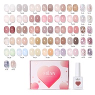 Milan 42 สี ไซรัป กลิตเตอร์ พร้อมชาร์ตสีแบบสมุด แถมผงขัดมุก เซตสีเจล