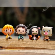 4Pcs/Set  Tanjirou Anime Yaiba Toys Demon Slayer Kamado Nezuko Agatsuma Mini Cute Figure