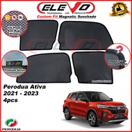 ELEVO Perodua ATIVA Gear up 2021 to 2023 Magnetic Custom Fit Sunshade Magnet Shade Sun Protection 4p