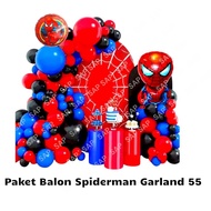Spiderman GARLAND 55 Balloon Package / Spiderman Birthday Decorations