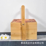 HY💕 Chinese Portable Box Wooden Double-Layer Moon Cake Box Wedding Candy Hand Gift Box Nut Gift Box ESPN