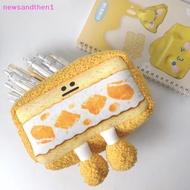 newsandthen1 Cartoon Cute Bread Sandwich Pencil Case Pencil Holder Plush Pencil Bag Funny Creative Plush Pencil Cases Student Stationery Nice