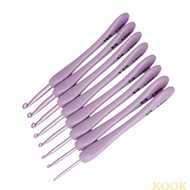 KOOK 8Pcs Crochet Hook Plastic Crochet Needle for Crocheting Yarns Ergonomic Handle Crochet Hook Set