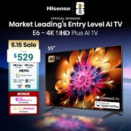 Hisense E6Q 55 inch 4K UHD Plus AI TV | Dolby Vision & Audio | DTS VirtualX | MEMC