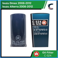 ◨ ☬ ☂ VIC C524 C-524 Oil Filter Japan for Isuzu Dmax 2008-2012, Alterra 2008-2012