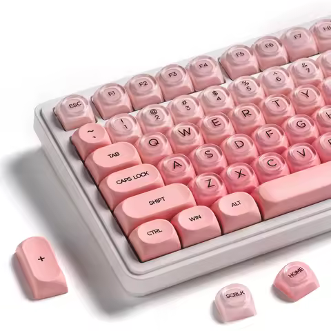 XVX Pink Keycap Clear 132 Keys Dye Sublimation Pbt+Pc HOA Profile Foundation Key Cap for Mechanical 