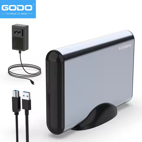 GODO 3.5 inch External Hard Drive Enclosure for 2.5 3.5 SATA HDD SSD,USB 3.0 to Aluminum Hard Drive 