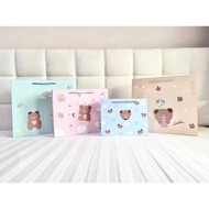 Pastel Bear motif Paper bag/Paper bag/Gift bag/Goodie bag