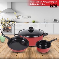 Pan Set Contains 3 Pcs Non-Stick Teflon Frying Pan Cooking Frying Pan