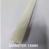Pom (Derlin) Rod Diameter 15mm, Length 150mm to 1000mm