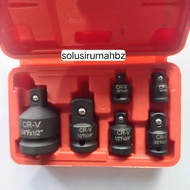 SOCKET WRENCH ADAPTOR SET 3/4F X 1/2M + 1/2F X 3/4M + 1/2F X 3/8M + 3/8F X 1/2M + 3/8FX1/4M + 1/4F X