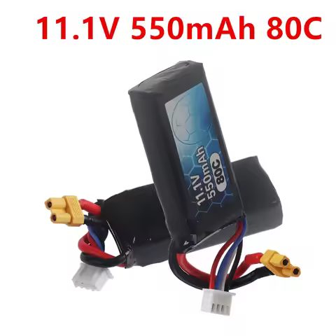 11.1V 550mAh 3s 80C LiPo battery suitable for football drone RC helicopter quadcopter aircraft with 